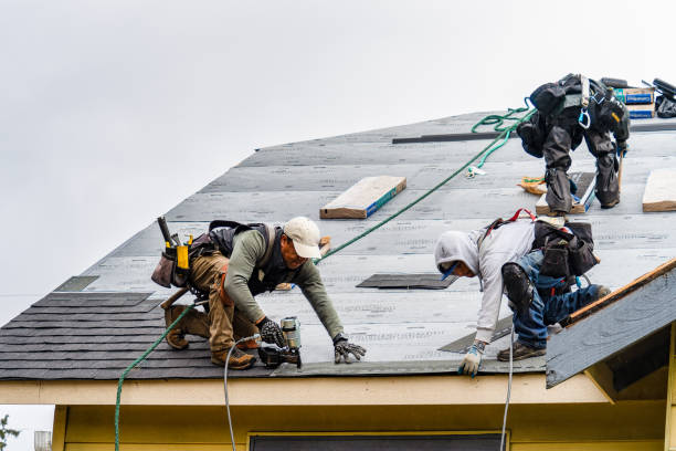 Professional Gutter Installation technician working in Colchester, CT